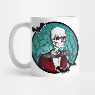 Red-eyed skull in a tuxedo Mug